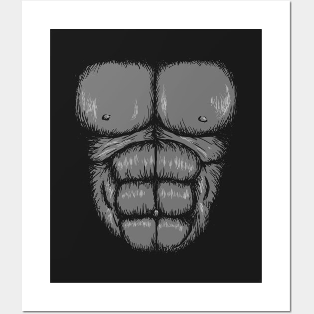 Gorilla Halloween Costume Chest Wall Art by dumbshirts